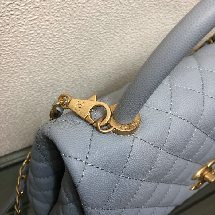 Chanel Flap Bag with Top Handle Blue A92991