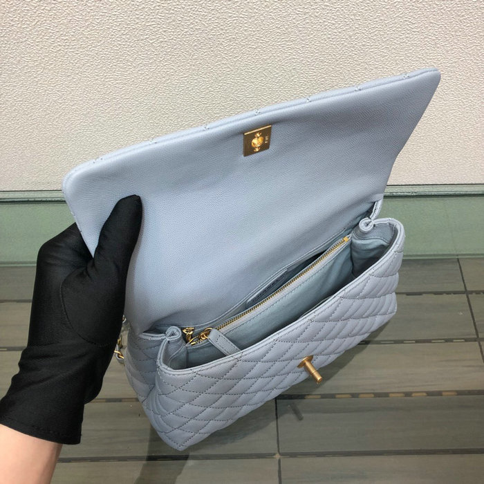 Chanel Flap Bag with Top Handle Blue A92991