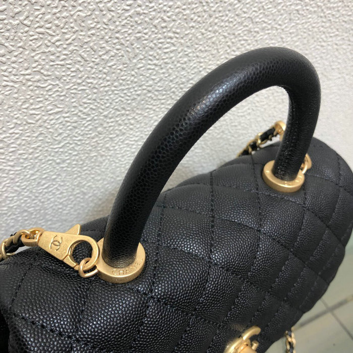 Chanel Small Flap Bag with Top Handle Black A92990