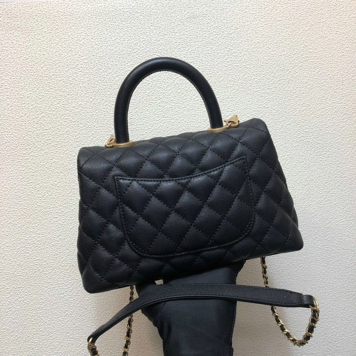 Chanel Small Flap Bag with Top Handle Black A92990