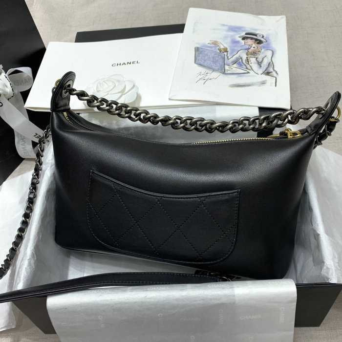 Chanel Calfskin Shoulder Bag Black AS02011