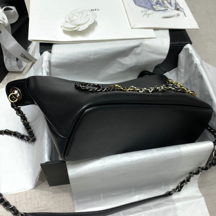 Chanel Calfskin Shoulder Bag Black AS02011