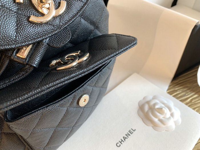 Chanel Grained Calfskin Backpack Black AS1371