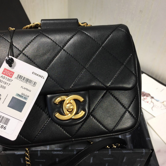 Chanel Lambskin Small Flap Bag Black AS1357