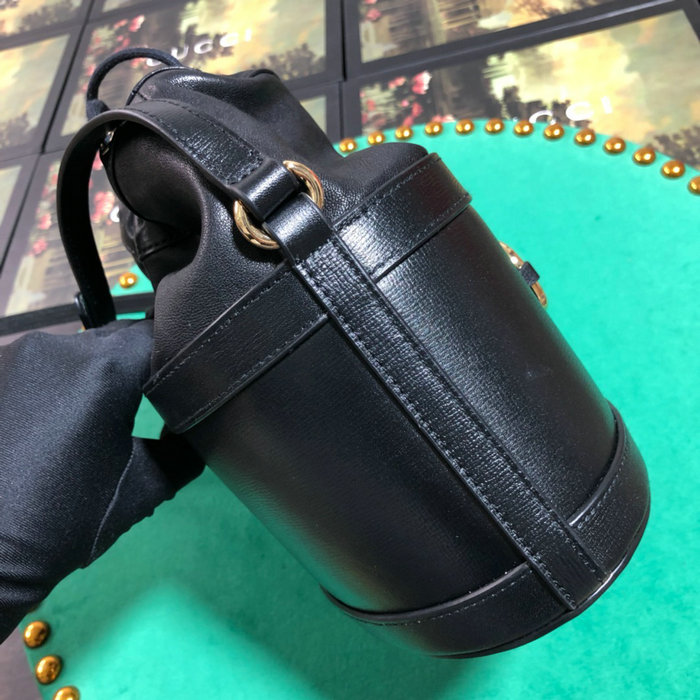 Gucci 1955 Horsebit Bucket Bag Black 602118