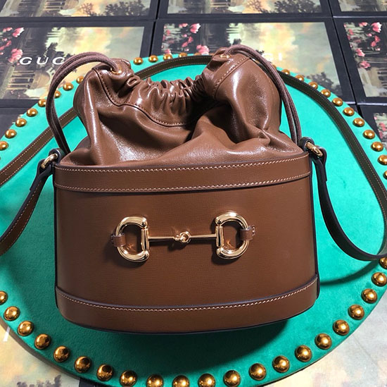 Gucci 1955 Horsebit Bucket Bag Brown 602118