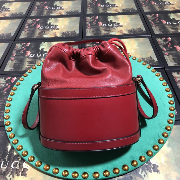 Gucci 1955 Horsebit Bucket Bag Red 602118