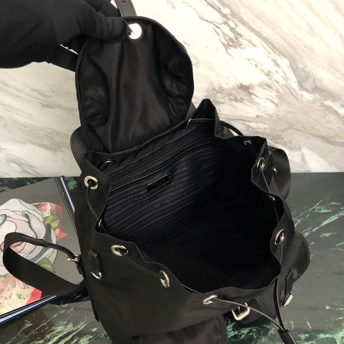 Prada Nylon Backpack Black Black 1BZ063