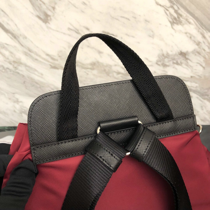 Prada Nylon Backpack Burgundy 1BZ063