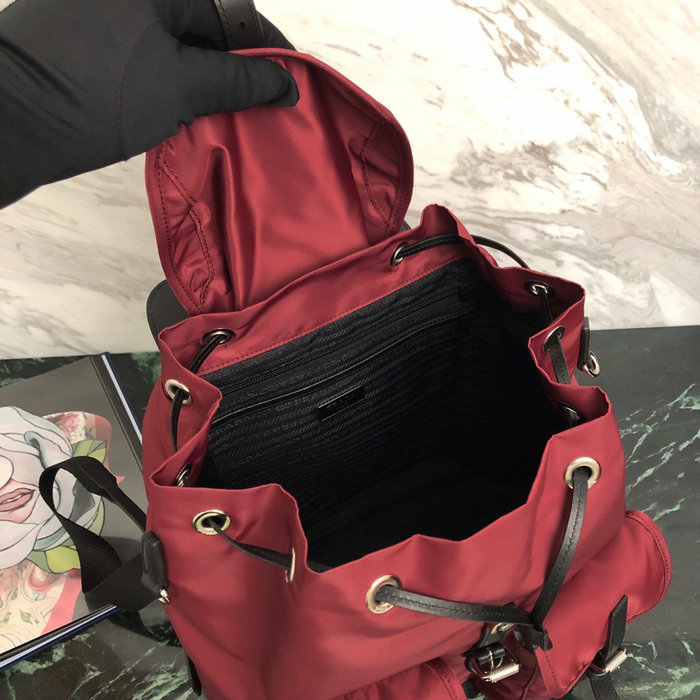 Prada Nylon Backpack Burgundy 1BZ063