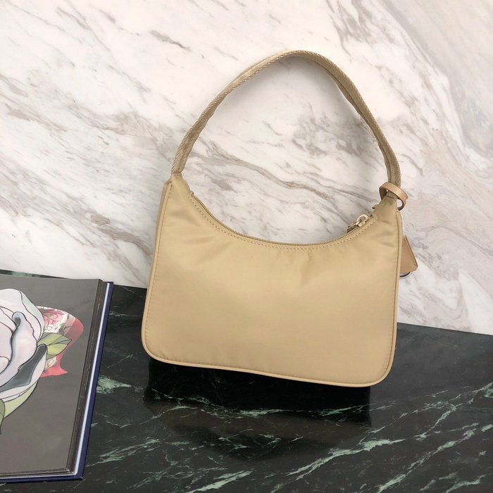 Prada Nylon Hobo Bag Beige 1NE515