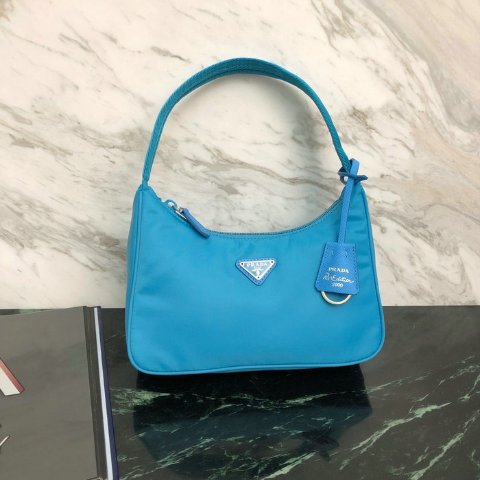 Prada Nylon Hobo Bag Blue 1NE515