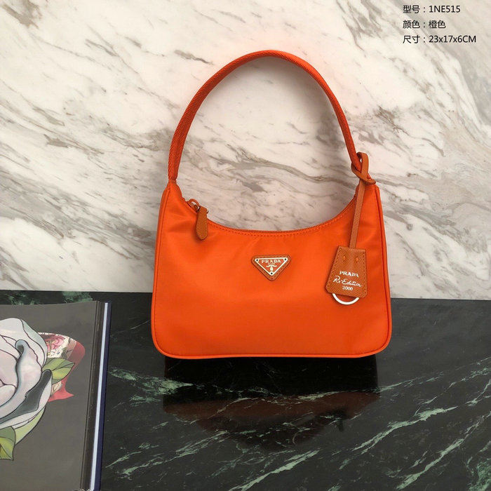 Prada Nylon Hobo Bag Orange 1NE515