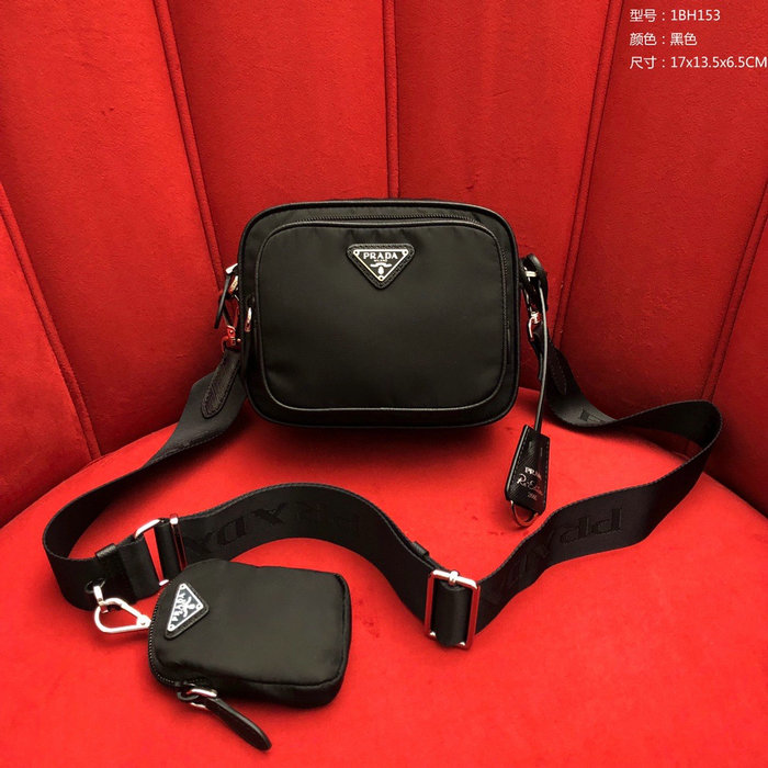 Prada Nylon Shoulder Bag Black 1BH153
