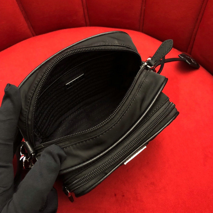 Prada Nylon Shoulder Bag Black 1BH153