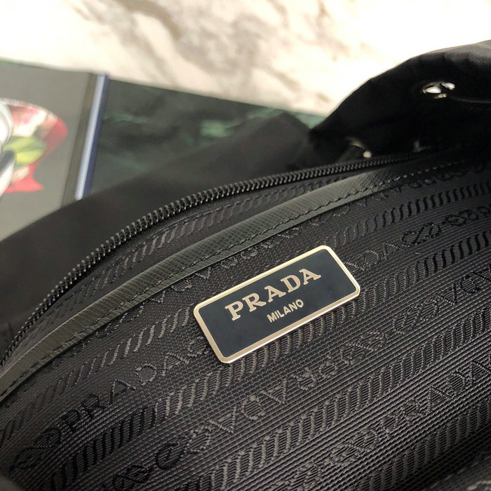 Prada Nylon and Saffiano Leather Backpack Black 1BZ069