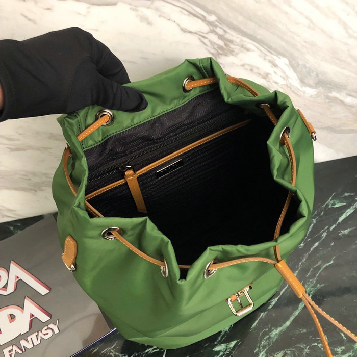 Prada Nylon and Saffiano Leather Backpack Green 1BZ069