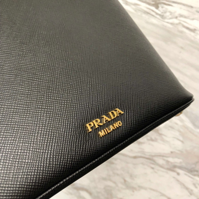 Prada Saffiano Top Handle Bag Black 1BN012