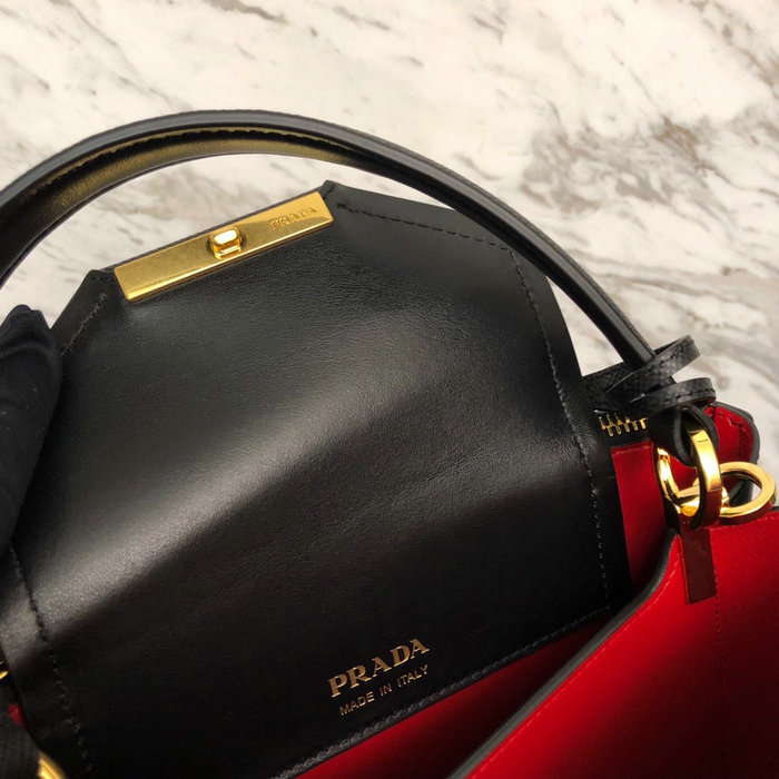 Prada Saffiano Top Handle Bag Black 1BN012