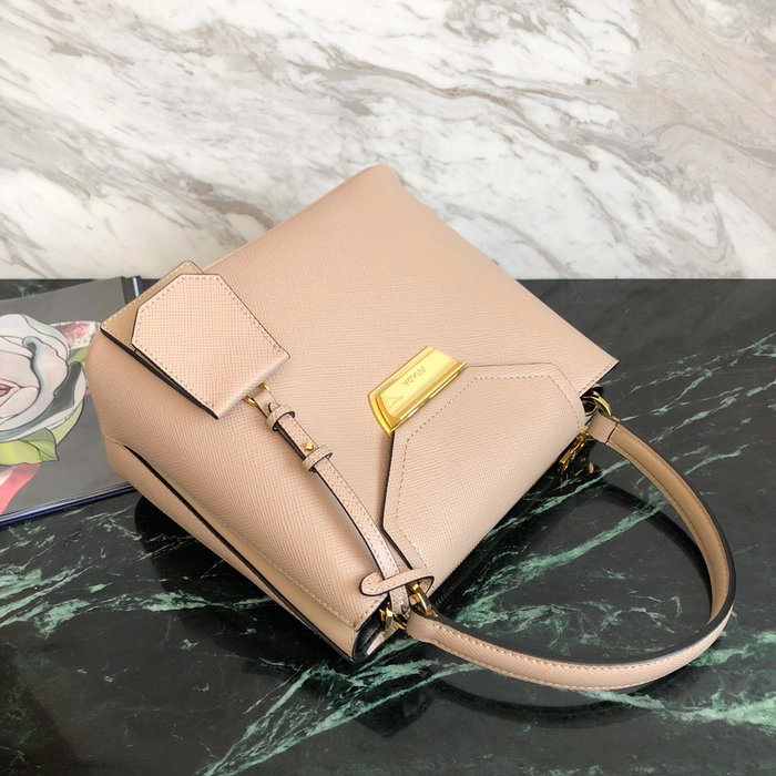 Prada Saffiano Top Handle Bag Nude 1BN012