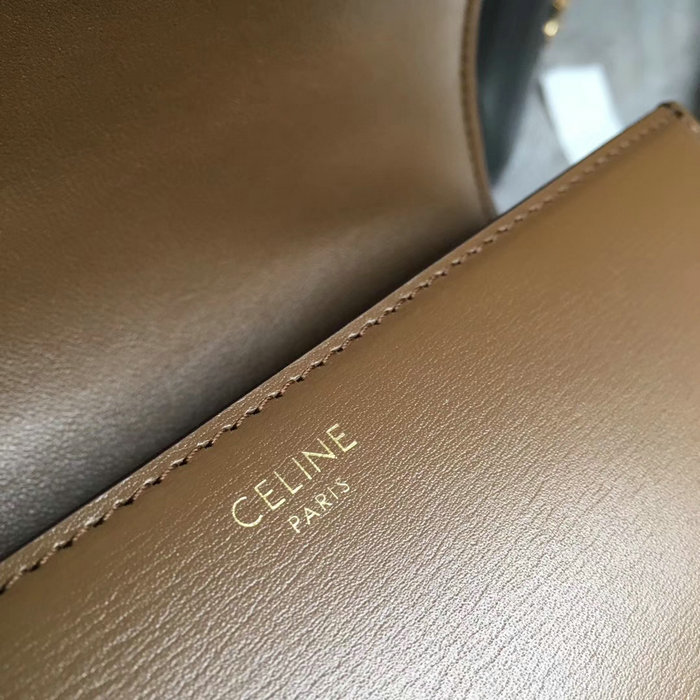 Celine Medium Triomphe Bag in Shiny Calfskin Brown C03081