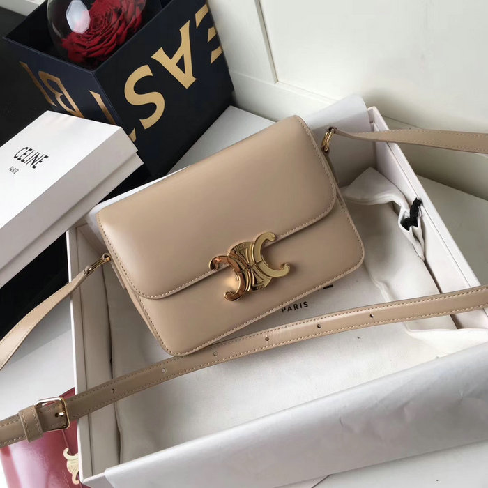 Celine Medium Triomphe Bag in Shiny Calfskin Cream C03081