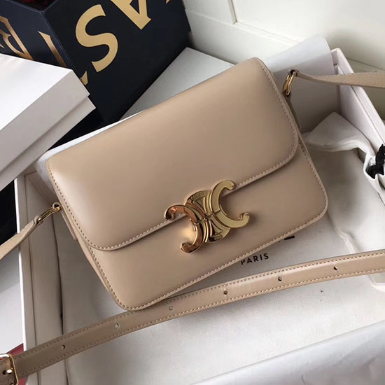 Celine Medium Triomphe Bag in Shiny Calfskin Cream C03081