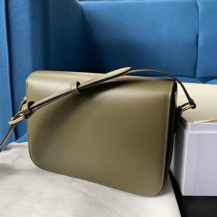 Celine Medium Triomphe Bag in Shiny Calfskin Light Khaki C03081