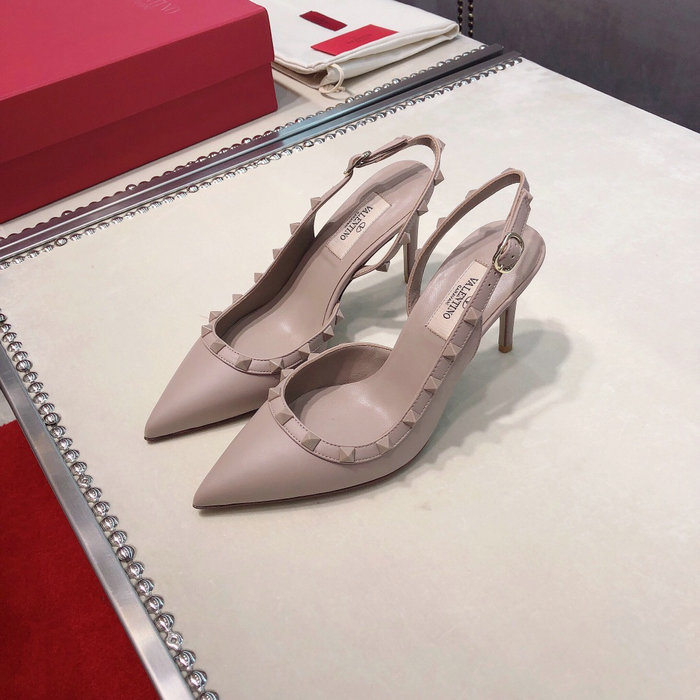 Valentino Calfskin Slingback Pump Nude VS03086