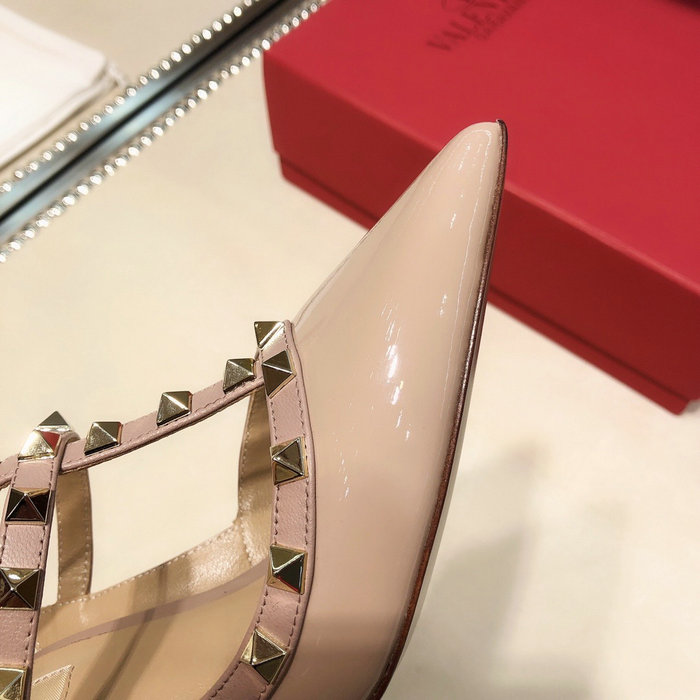 Valentino Patent Rockstud Caged Pump Nude VS03082