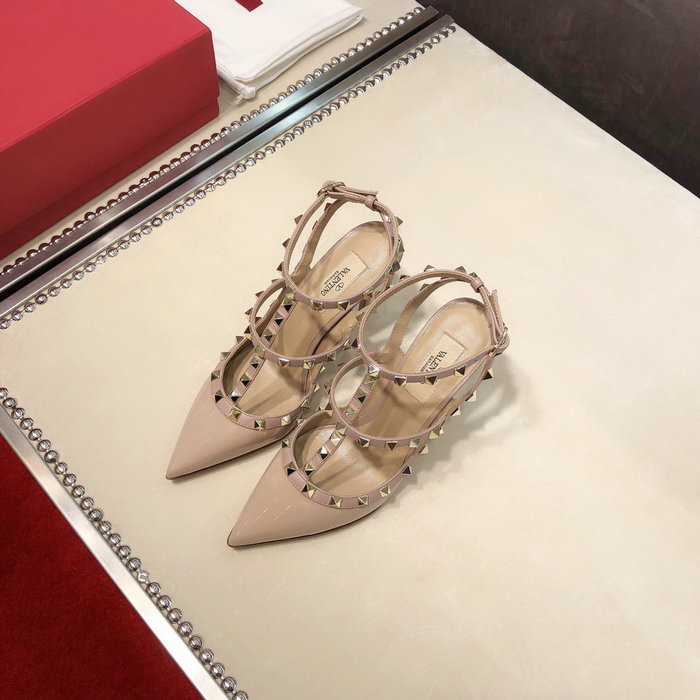 Valentino Patent Rockstud Caged Pump Nude VS03082