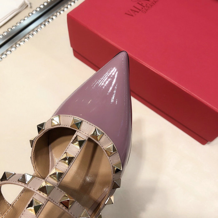 Valentino Patent Rockstud Caged Pump Purple VS03082