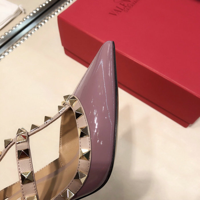 Valentino Patent Rockstud Caged Pump Purple VS03082