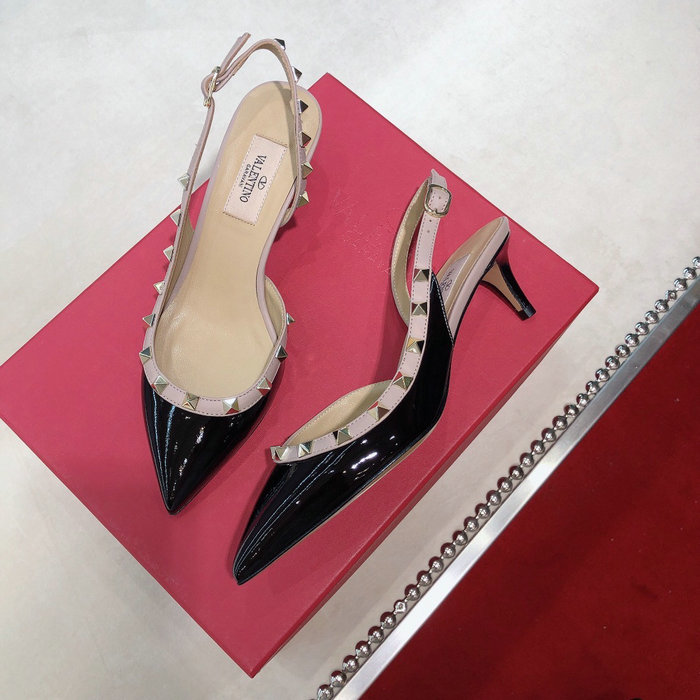 Valentino Patent Slingback Pump Black VS03085