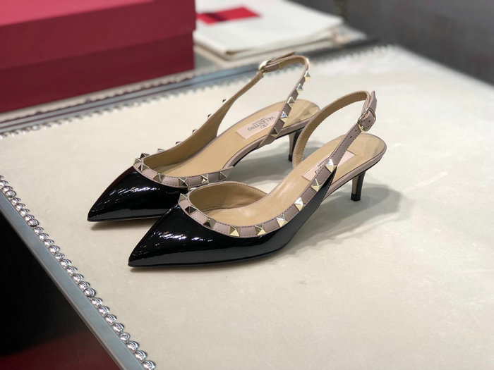 Valentino Patent Slingback Pump Black VS03085