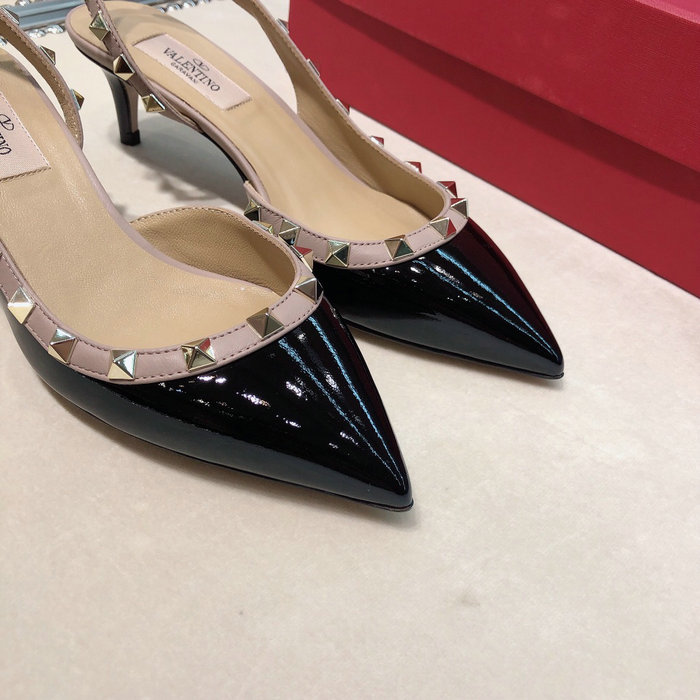 Valentino Patent Slingback Pump Black VS03085