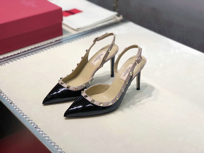 Valentino Patent Slingback Pump Black VS03086