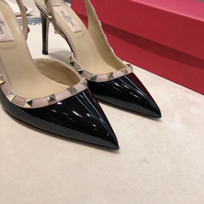 Valentino Patent Slingback Pump Black VS03086