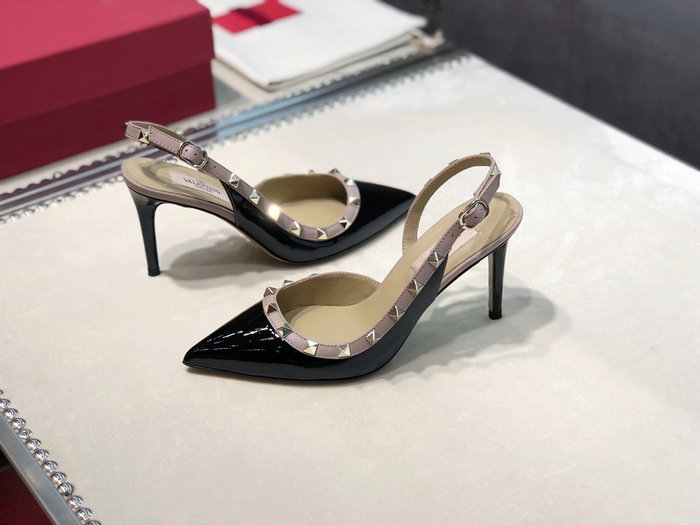 Valentino Patent Slingback Pump Black VS03086