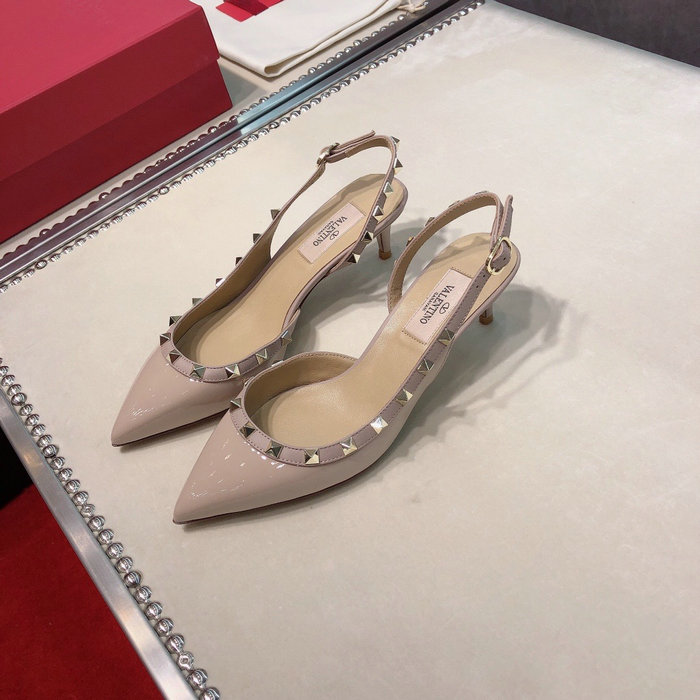 Valentino Patent Slingback Pump Nude VS03085