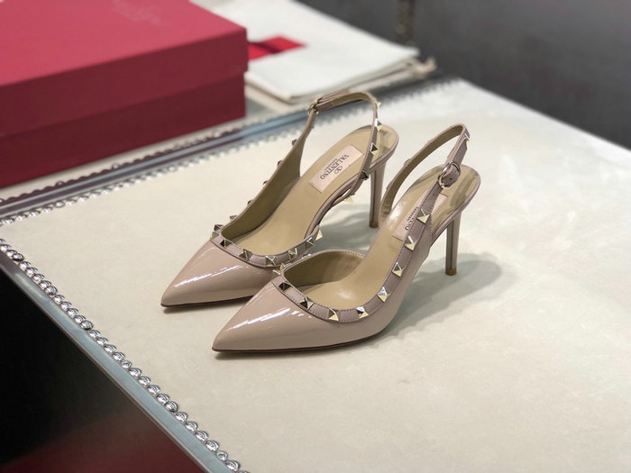 Valentino Patent Slingback Pump Nude VS03086