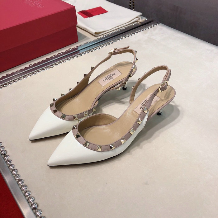 Valentino Patent Slingback Pump White VS03085