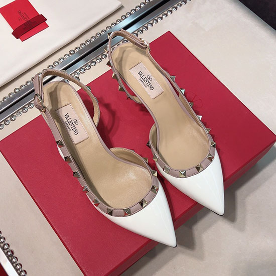 Valentino Patent Slingback Pump White VS03085