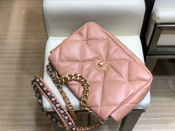 Chanel 19 Lambskin Large Flap Bag Nude AS1161