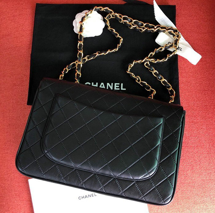 Chanel Lambskin Flap Bag Black A0881