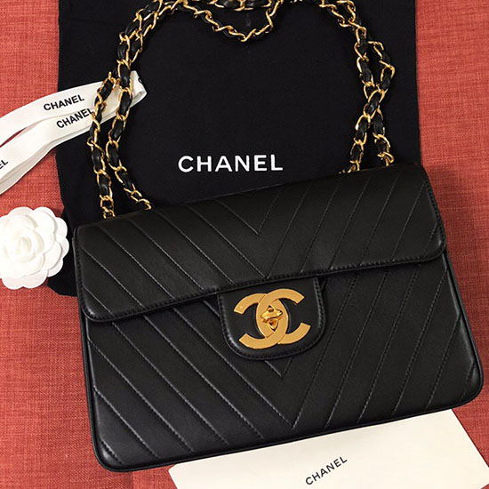 Chanel Lambskin Flap Bag Black A0882