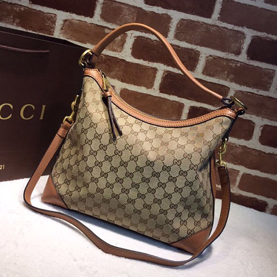 Gucci Brie Women GG canvas Hobo Bag Brown 326514