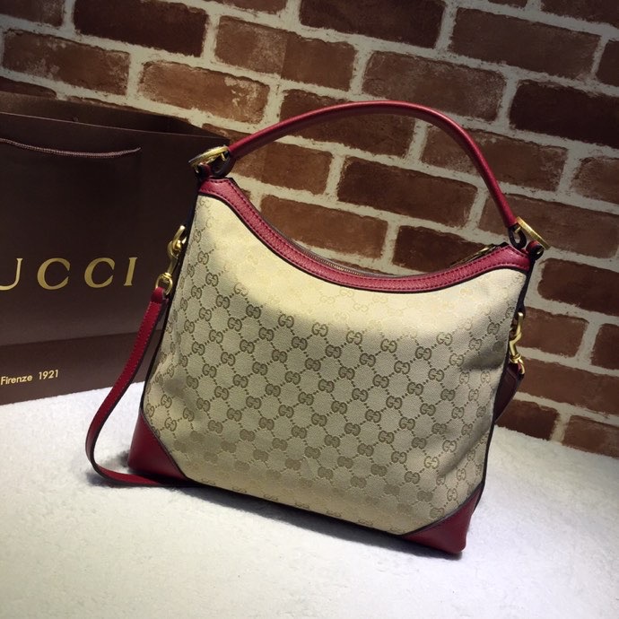 Gucci Brie Women GG canvas Hobo Bag Burgundy 326514