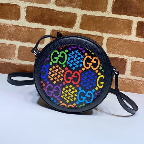 Gucci GG Psychedelic Round Shoulder Bag Black 603938