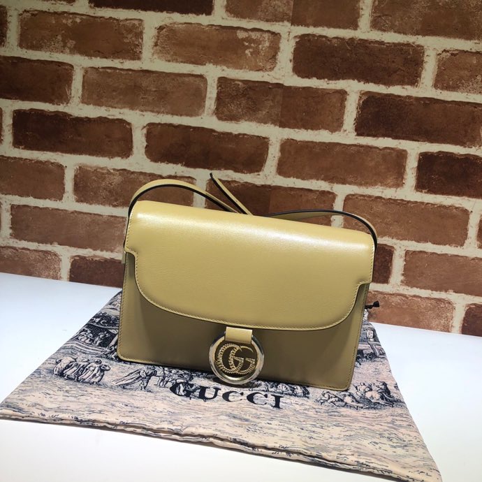 Gucci Small Leather Shoulder Bag Beige 589474